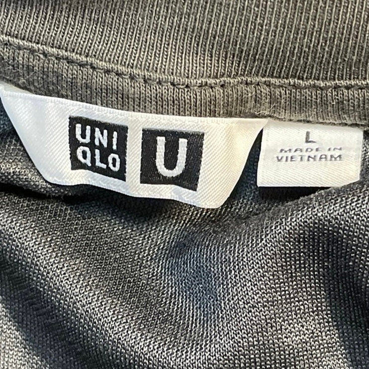 Uniqlo Airism Men's Gray Oversized Short Sleeve Crewneck T Shirt Tee Top Size L