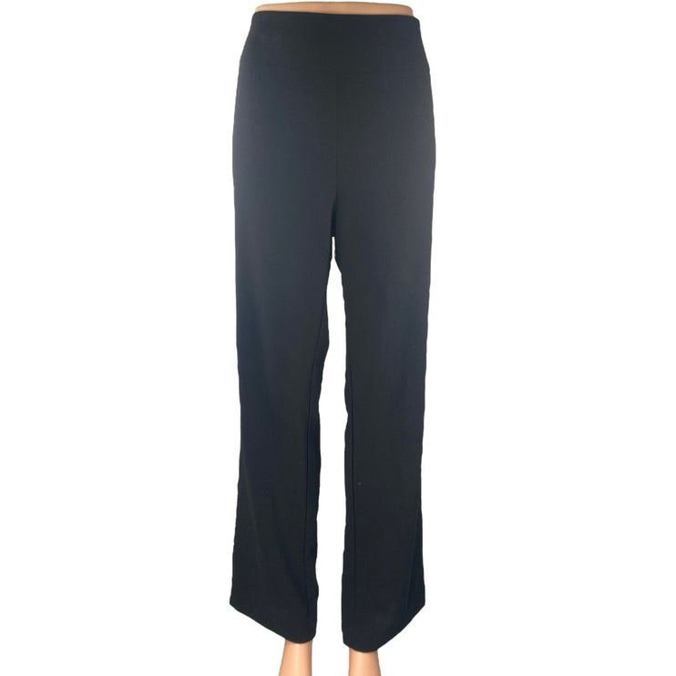 Bobeau Women's Black Straight Leg High Waist Zipper Trousers Dress Pants Size L