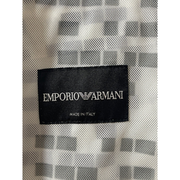 Emporio Armani White Black Long Sleeve Abstract Square Blazer Coat Jacket Sz S/M