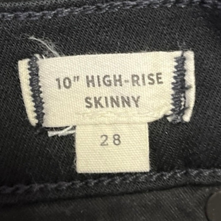 Madewell 10" High Rise Skinny Women's Black Casual Ankle Denim Jeans Size 28