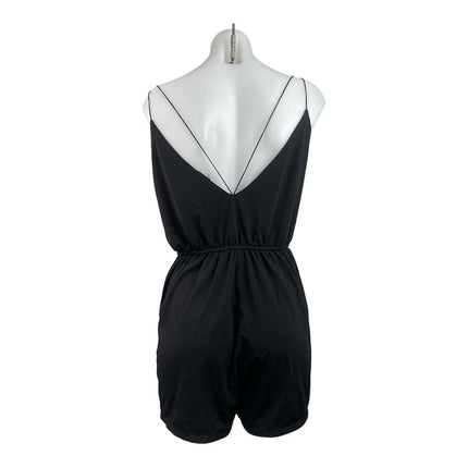 Sparkle & Fade Women's Black Sleeveless Cami Camisole V Neck Jumpsuit Romper S
