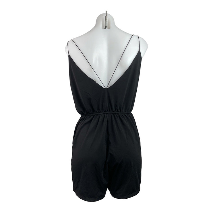 Sparkle & Fade Women's Black Sleeveless Cami Camisole V Neck Jumpsuit Romper S