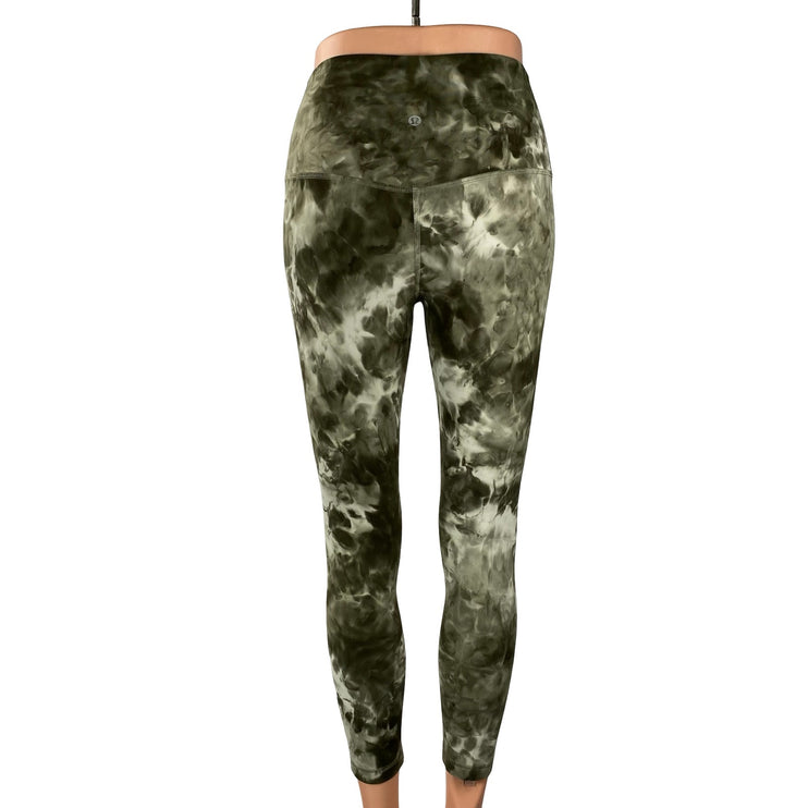 Lululemon Align Diamon Dye Green High Rise Yoga Crop Athletic Leggings Pants 4