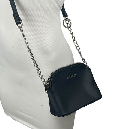 Steve Madden Bmaggie Black Faux Leather Dome Chain Crossbody Hand Shoulder Bag