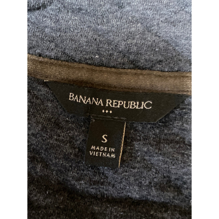Banana Republic Men's Dark Gray Long Sleeve Quilted Snap Pullover Sweater Size S