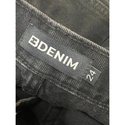 NEW BDenim Women's Black High Waisted Baggy Wide Leg Denim Jeans Size 24