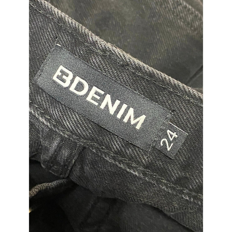 NEW BDenim Women's Black High Waisted Baggy Wide Leg Denim Jeans Size 24