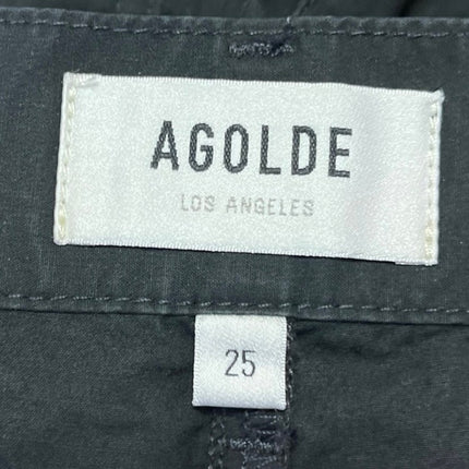 Agolde Women's Black High Waisted Utility Cropped Wide Leg Denim Jeans Size 25