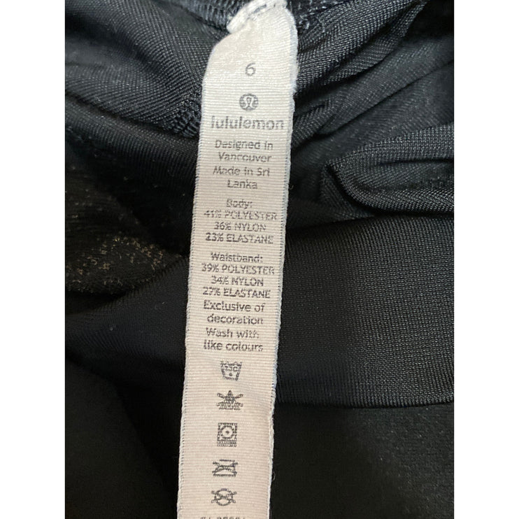 Lululemon Women's Black Mid Rise Yoga Workout Running Athletic Leggings Pants 6
