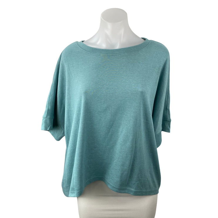 NEW Dokotoo Womens Teal Blue Half Sleeve Round Neck Loose T Shirt Tee Top Size M