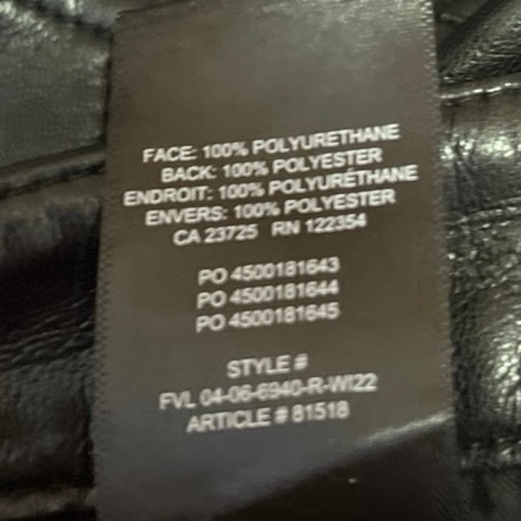 Aritzia Wilfred The Melina Black Faux Leather Vegan Straight Trouser Pants Sz 0