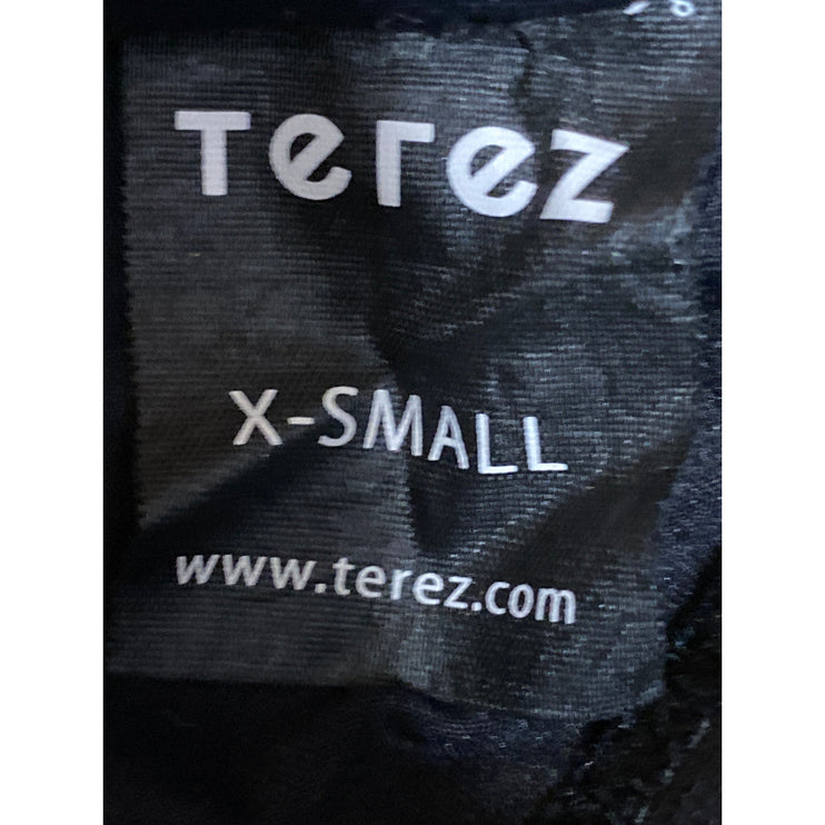 Terez Women's Blue Graphic Print Racer Back Yoga Athletic Sports Bra Crop Top XS