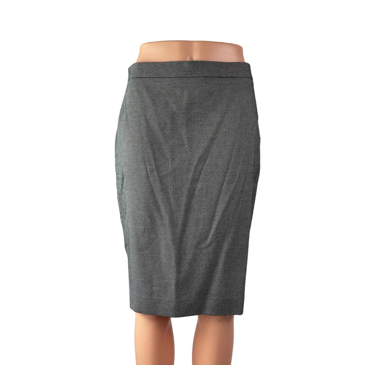 Ann Taylor Petite Women's Gray High Rise Knee Length Straight Pencil Skirt Sz 4