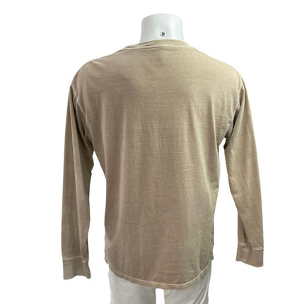 American Eagle Beige Long Sleeve Drop Shoulder Fit Crew Neck T Shirt Tee Top M