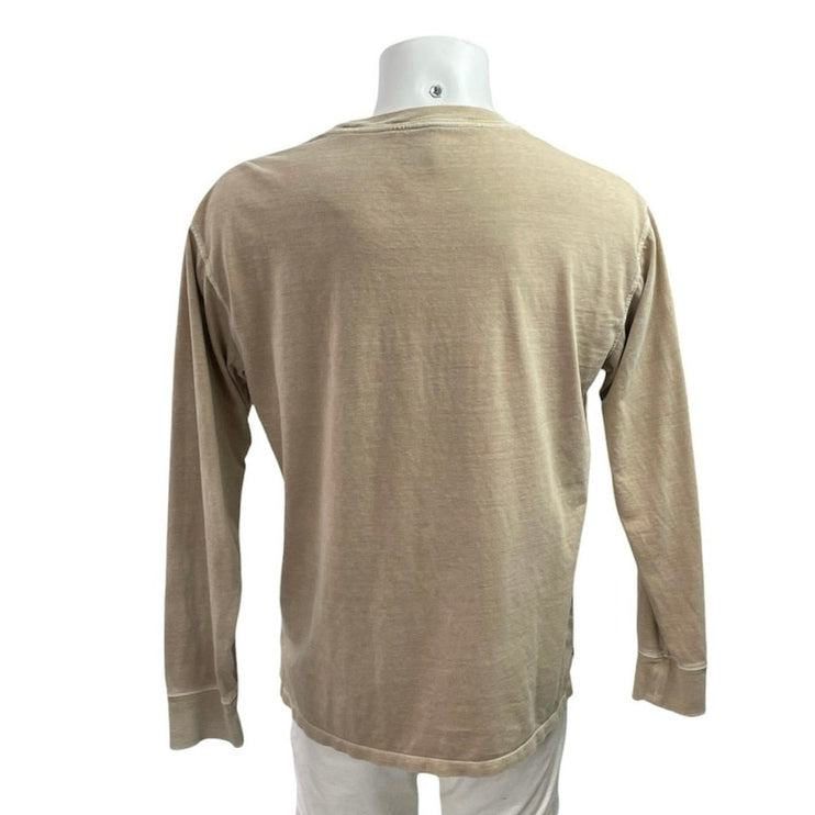 American Eagle Beige Long Sleeve Drop Shoulder Fit Crew Neck T Shirt Tee Top M