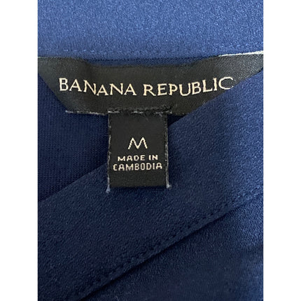 Banana Republic Women's Navy Blue Drop Sleeve V Neck Shirt Blouse Top Size M