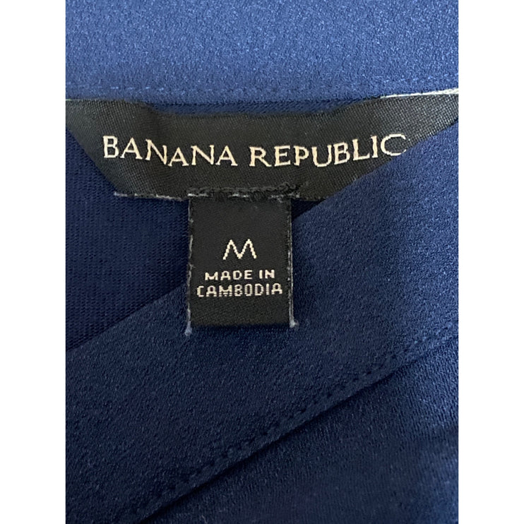 Banana Republic Women's Navy Blue Drop Sleeve V Neck Shirt Blouse Top Size M