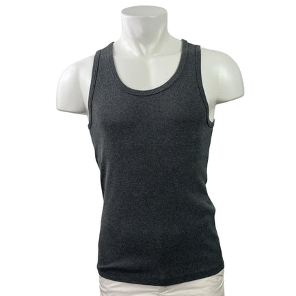 Uniqlo Men's Gray Black White Ribbed Knit Scoop Neck Tank Top Pack of 3 Size M