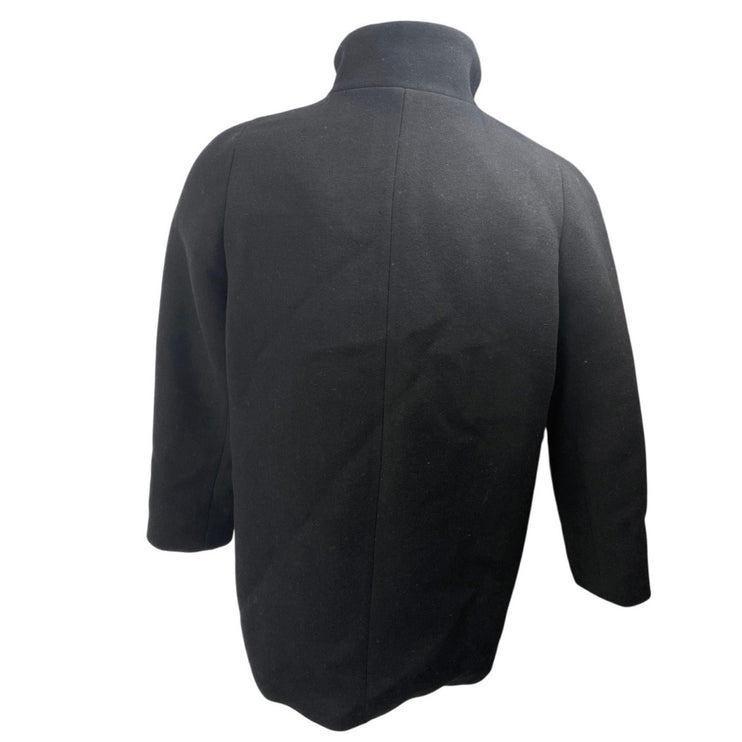 J.Crew Women's Black Wool Full Zip High Neck Long Sleeve Coat Jacket Top Size 12