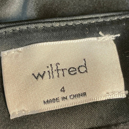 Aritzia Wilfred Zadie Women's Black Silky Satin Ruched Bodycon Mini Skirts Sz 4