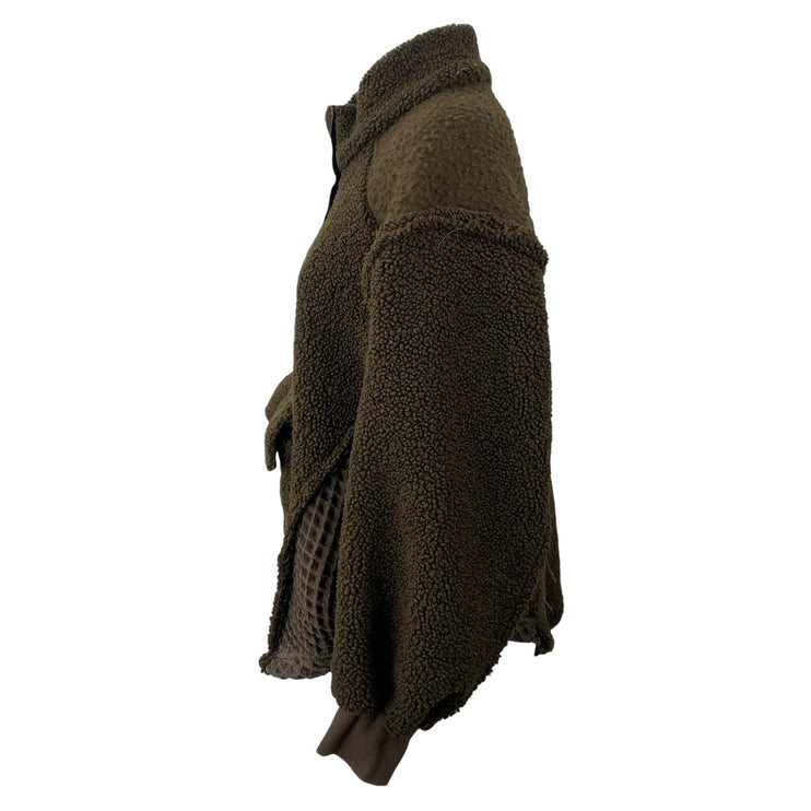 Urban Outfitters BDG Kas Sherpa Fleece Brown Mock Neck Long Sleeve Coat Jacket S