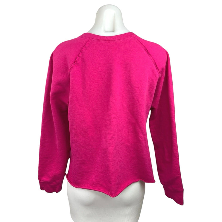 Terez Women's Pink Pullover Long Sleeve Crew Neck Sweatshirt Sweater Top Size S