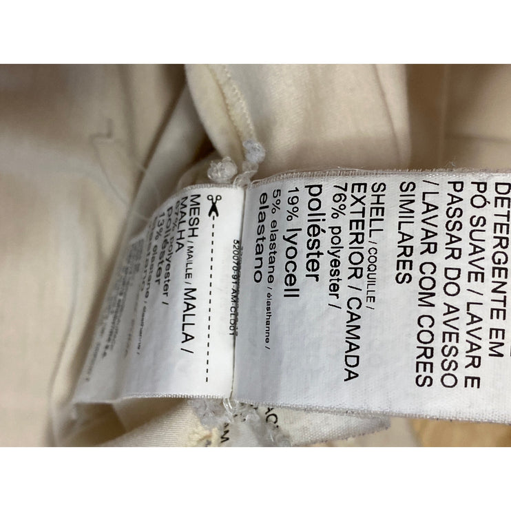 Puma Women Cream High Neck Sleeveless Logo Yoga Workout Athletic Tank Top Size M