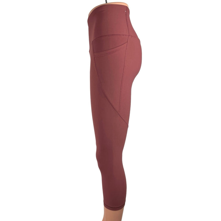 Old Navy Active Red Mid Rise Pull On Stretch Yoga Cropped Athletic Leggings Sz S