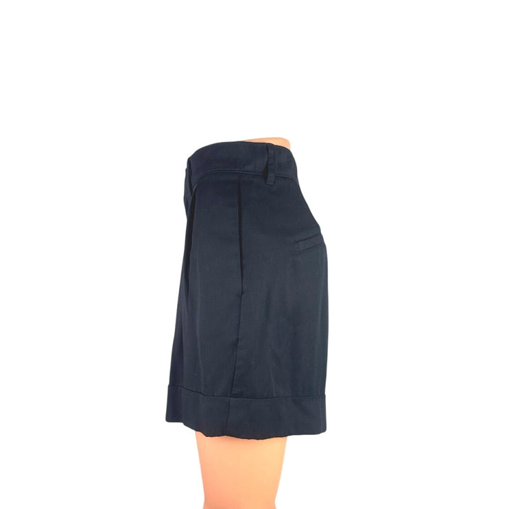 Abercrombie & Fitch Women's Black High Rise Pleated Casual Bermuda Shorts Size M