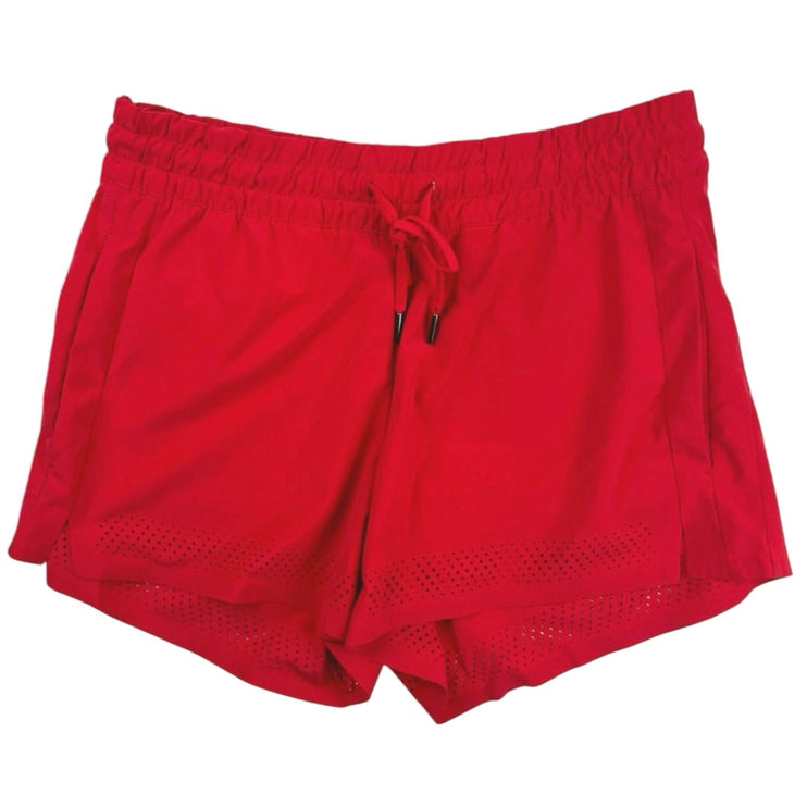 Athleta Red Drawstring Mid Rise Track Workout Running Athletic Shorts Size 4