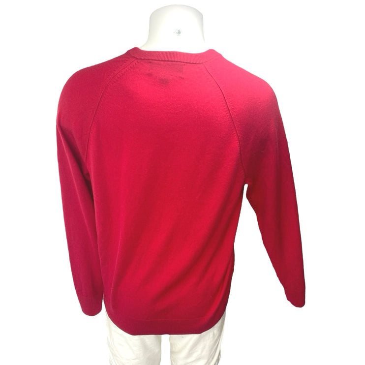 Banana Republic 100% Merino Wool Men's Red Crewneck Long Sleeve Sweater Top Sz L