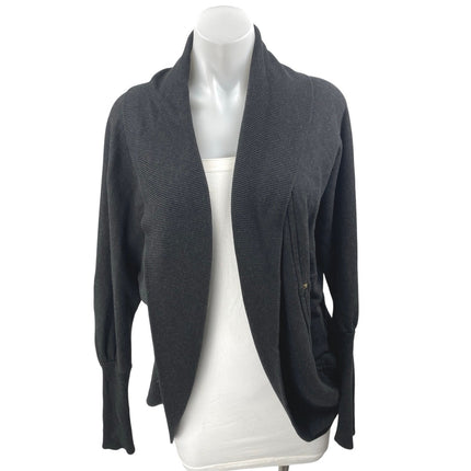 Aritzia Wilfred Women's Black Open Front Long Sleeve Knit Cardigan Sweater Top S