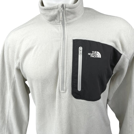 The North Face Polartec Men's White Fleece Long Sleeve 1/4 Zip Sweatshirt Top XL