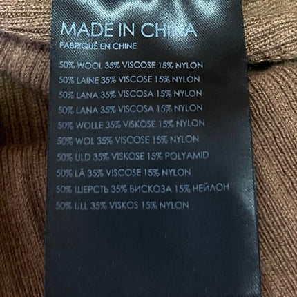 Club Monaco Men's Brown Rib Knit Long Sleeve Collared V-Neck Sweater Top Size L