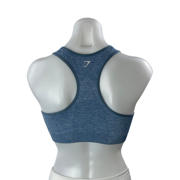 Gymshark Women's Blue Racerback Workout Yoga Athletic Sports Bra Crop Top Size S