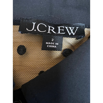 J.Crew Black Polka Dot Collared Long Sleeve Button Down Sheer Shirt Blouse Top 2