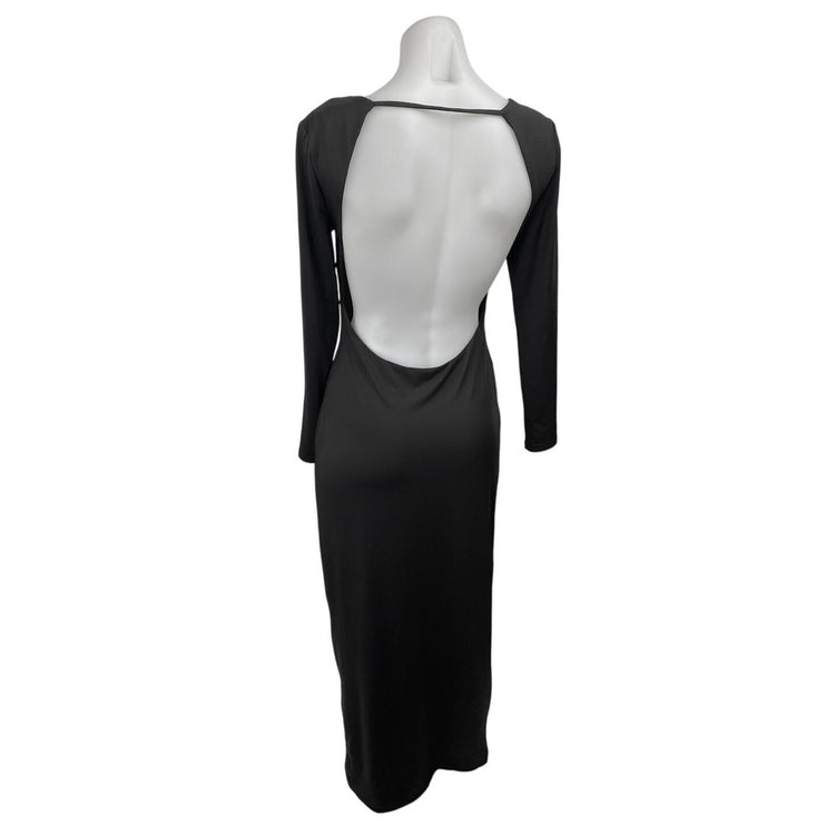 Princess Polly Black Sweetheart Neck Long Sleeve Backless Midi Bodycon Dress 6
