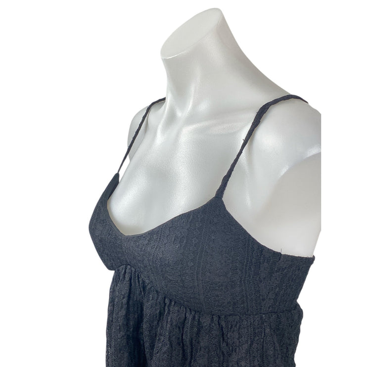 No Boundaries Women's Black V Neck Sleeveless Crop Cami Camisole Peplum Top XS