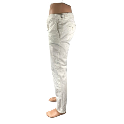 Orlebar Brown Women's White Mid Rise Slim Fit Chino Skinny Denim Jeans Pants 30