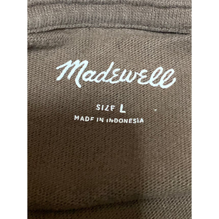 Madewell Men's Brown Crew Neck Long Sleeve Golf Basic T Shirt Tee Top Size L