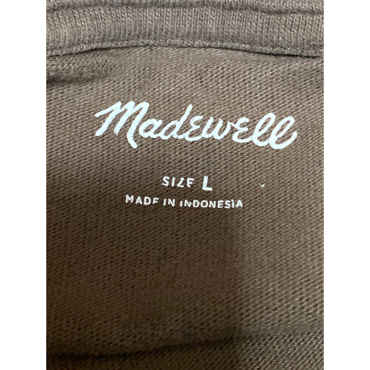 Madewell Men's Brown Crew Neck Long Sleeve Golf Basic T Shirt Tee Top Size L