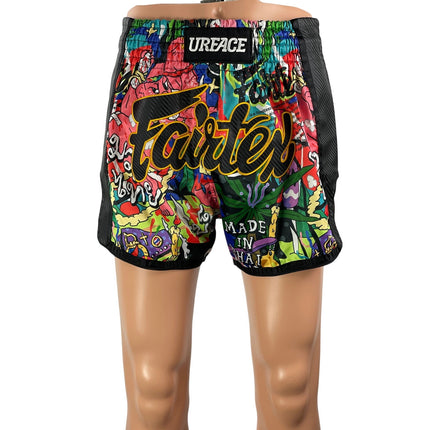 Fairtex x URFACE Men's Multicolor High Rise Graphic Print Kickboxing Shorts Sz L