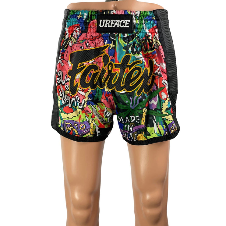 Fairtex x URFACE Men's Multicolor High Rise Graphic Print Kickboxing Shorts Sz L