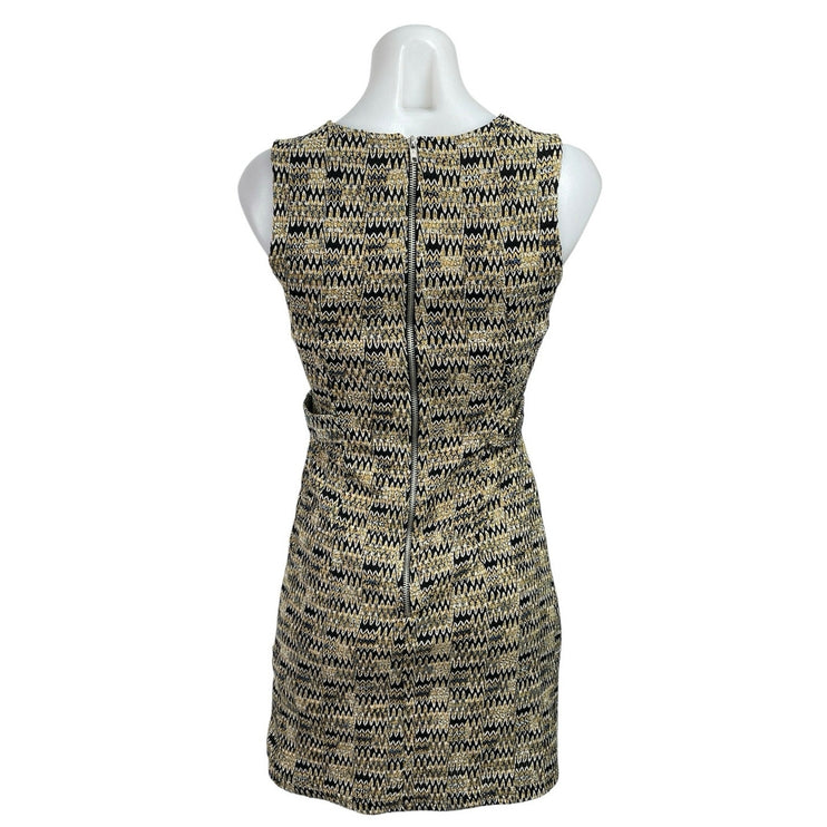 Topshop Multicolor Tweed Chevron Knit Sleeveless Round Neck Mini Sheath Dress 4