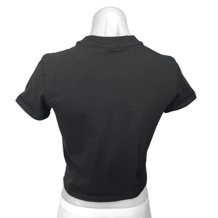 Aritzia Sunday Best Black Knit Short Sleeve Pullover Crop Tee T-Shirt Top Sz XS