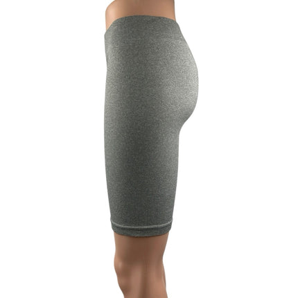 Free People Women's Gray Seamless Mid Rise Activewear Fitness Biker Shorts Sz M