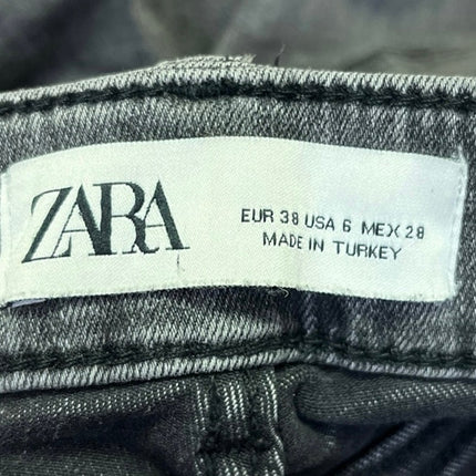 Zara Women's Gray High Waist Skinny Stretch Crop Ankle Denim Jeans Pants Size 6