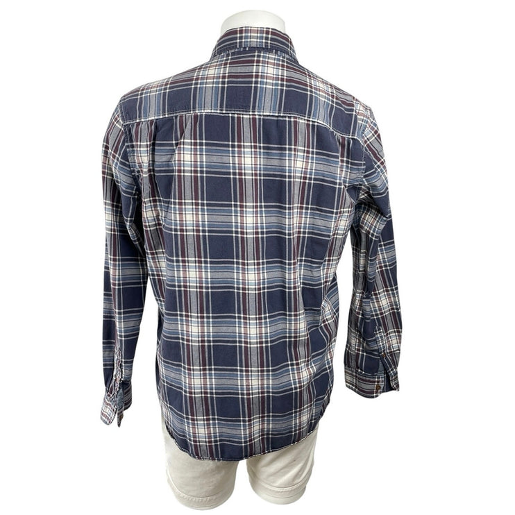 Jasper Conran Jeans Plaid Check Collared Long Sleeve Button Down Shirt Top Sz XL