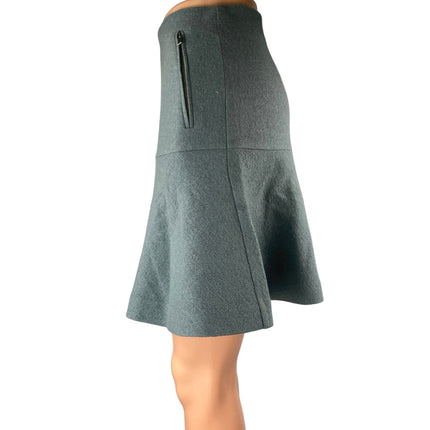 MARCS Women's Gray 100% Wool High Waisted Zip Flare A Line Mini Skirt Size 6