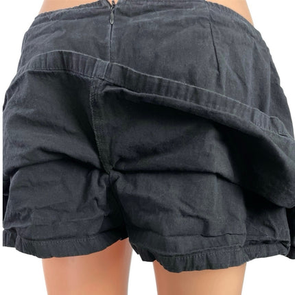 Princess Polly Women's Black Low Waist Y2K Zip Mini Shorts Skirt Skort Size 10